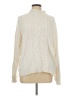 Amour Vert 100% Cotton Ivory Turtleneck Sweater Size L - photo 1