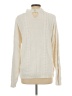 Amour Vert 100% Cotton Ivory Turtleneck Sweater Size L - photo 2
