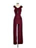 Fashion Nova 100% Polyester Solid Burgundy Jumpsuit Size M - photo 2