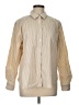 Ann Taylor LOFT Stripes Tan Long Sleeve Button-Down Shirt Size L - photo 1