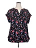 Talbots Floral Black Short Sleeve Blouse Size 2X - photo 1