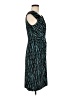 David Meister Graphic Teal Cocktail Dress Size 6 - photo 4
