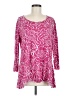Pleats Collection Pink 3/4 Sleeve Top Size M - photo 1