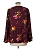 Old Navy 100% Polyester Floral Burgundy Long Sleeve Blouse Size L - photo 2