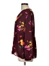 Old Navy 100% Polyester Floral Burgundy Long Sleeve Blouse Size L - photo 5