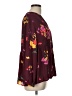 Old Navy 100% Polyester Floral Burgundy Long Sleeve Blouse Size L - photo 4