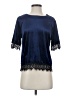 Three Dots Blue Short Sleeve Top Size S - photo 1