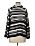 Ruby Rd. 100% Acrylic Stripes Gray Turtleneck Sweater Size L - photo 1