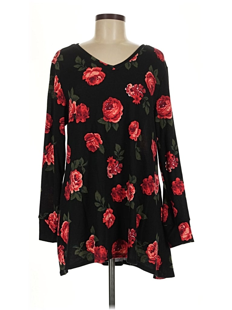 Pre-owned Lularoe Long Sleeve Blouse In Black
