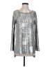 Karen Kane Metallic Silver Long Sleeve Top Size S - photo 1