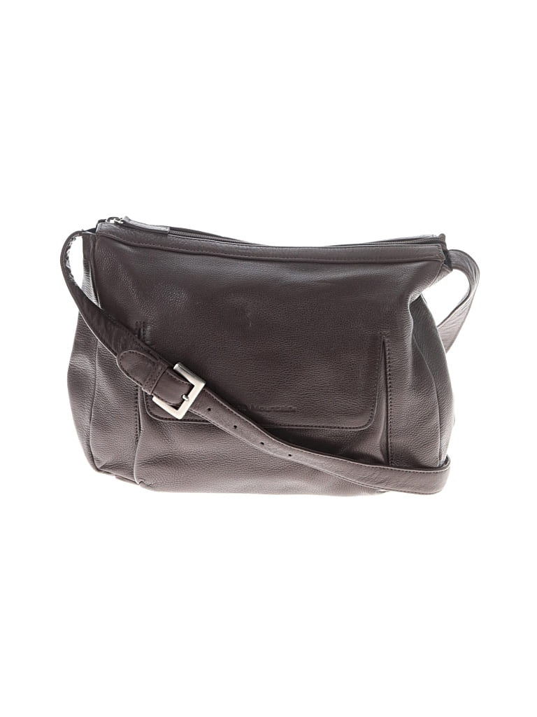 Pre-owned Stone Mountain Leather Crossbody Bag In Gray