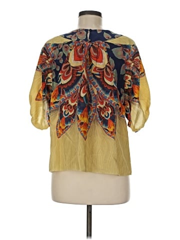 Anna Sui for Anthropologie 3/4 Sleeve Silk Top (view 2)