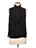 Ann Taylor 100% Polyester Black Sleeveless Blouse Size Lg Petite - photo 1