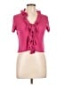J.Crew Pink Short Sleeve Silk Top Size L - photo 1