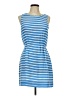 J.Crew 100% Silk Stripes Blue Casual Dress Size 10 - photo 1