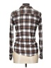 Mossimo Supply Co. 100% Rayon Plaid Brown Long Sleeve Blouse Size L - photo 2