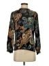 J.Crew 100% Silk Paisley Black Long Sleeve Silk Top Size 4 - photo 1