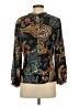 J.Crew 100% Silk Paisley Black Long Sleeve Silk Top Size 4 - photo 2