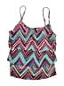 Caribbean Joe Chevron-herringbone Purple Swimsuit Top Size 12 - photo 1