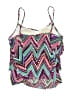Caribbean Joe Chevron-herringbone Purple Swimsuit Top Size 12 - photo 2