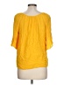 I.N. Studio 100% Rayon Yellow Short Sleeve Blouse Size L (estimated) - photo 2