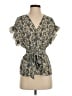 Max Studio 100% Polyester Green Short Sleeve Blouse Size S - photo 1