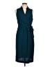 Calvin Klein 100% Polyester Solid Teal Casual Dress Size 10 - photo 1