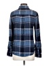 Caslon 100% Rayon Plaid Blue Long Sleeve Button-Down Shirt Size S - photo 2