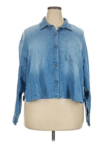 Old Navy 3/4 Sleeve Button-Down Shirt (view 1)