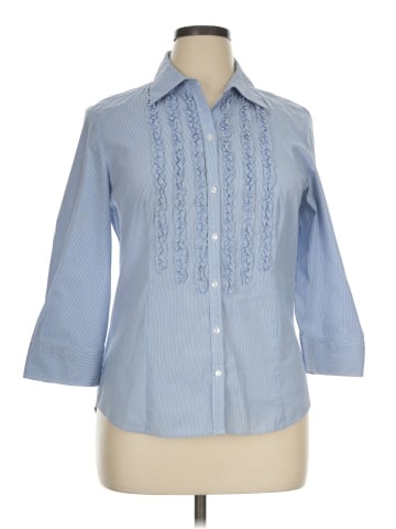 Ann Taylor 3/4 Sleeve Button-Down Shirt (view 1)