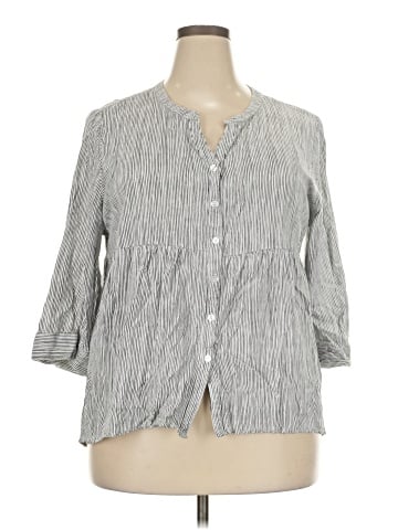 Jones New York 3/4 Sleeve Button-Down Shirt (view 1)