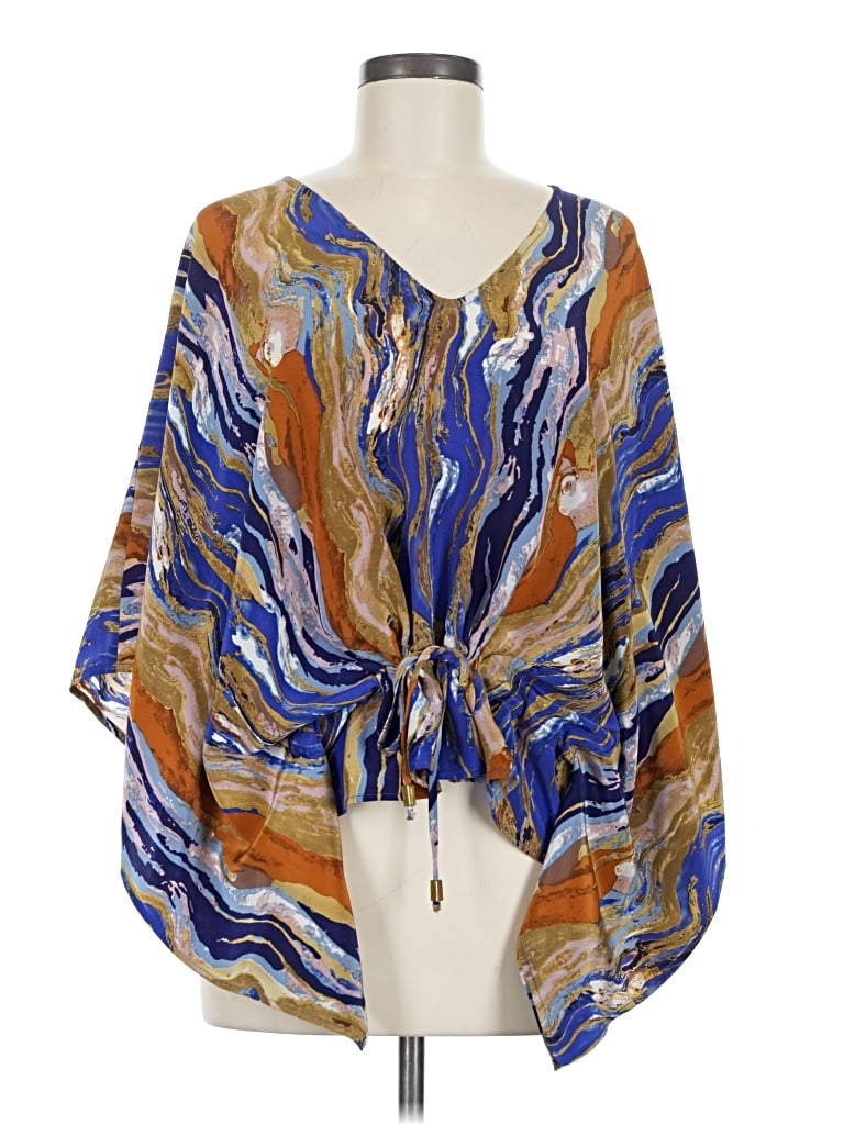 Pre-owned Karina Grimaldi Kimono In Blue