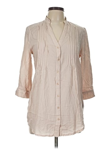 Love Stitch 3/4 Sleeve Button-Down Shirt (view 1)