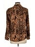 White Stag 100% Nylon Animal Print Brown Long Sleeve Blouse Size 12 - 14 - photo 2