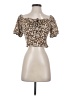 Romwe 100% Polyester Brown Short Sleeve Blouse Size S - photo 1