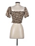 Romwe 100% Polyester Brown Short Sleeve Blouse Size S - photo 2