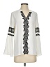 Market and Spruce 100% Polyester Ivory Long Sleeve Blouse Size S - photo 1