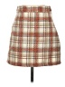 Aura 100% Polyester Plaid Tan Casual Skirt Size XS - photo 1