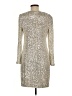 Eliza J Metallic Silver Cocktail Dress Size 10 - photo 2