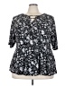 Roz & Ali Black 3/4 Sleeve Blouse Size 3X - photo 1