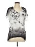 One World 100% Polyester Gray Short Sleeve Blouse Size L - photo 1