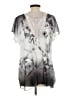 One World 100% Polyester Gray Short Sleeve Blouse Size L - photo 2