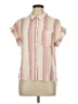 Como Vintage 100% Rayon Stripes Pink Short Sleeve Blouse Size L - photo 1