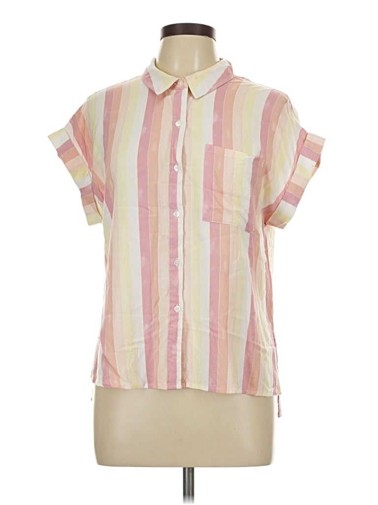 Pre-owned Como Vintage Short Sleeve Blouse In Pink