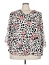 Roz & Ali 100% Polyester Animal Print Pink 3/4 Sleeve Blouse Size 3X - photo 1