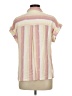 Como Vintage 100% Rayon Stripes Pink Short Sleeve Blouse Size L - photo 2