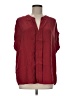 Waverly Grey 100% Silk Red 3/4 Sleeve Silk Top Size M - photo 1