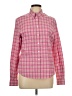 Faconnable Checkered-gingham Pink Long Sleeve Button-Down Shirt Size L - photo 1