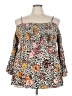 Torrid 100% Elastic Brown 3/4 Sleeve Blouse Size 3X Plus (3) - photo 1