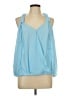 Dots 100% Polyester Blue Sleeveless Blouse Size L - photo 1